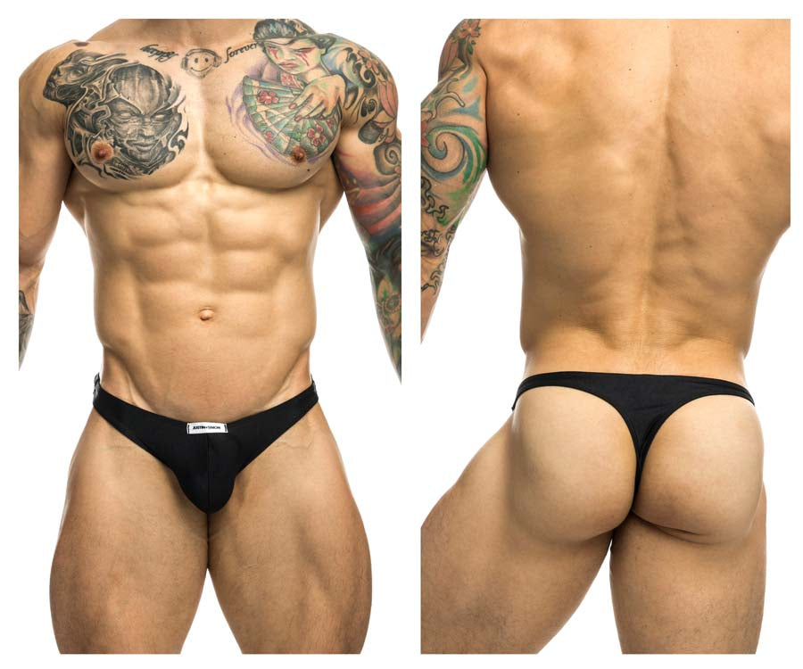 JUSTIN+SIMON XSJ03 Silky Sexy Classic Tanga Black Thongs SALE