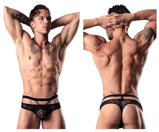 Male Power 446-289 Lucifer Cut Out Strappy Thong-0