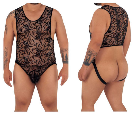 CandyMan 99531X Lace Exposed Butt Bodysuit