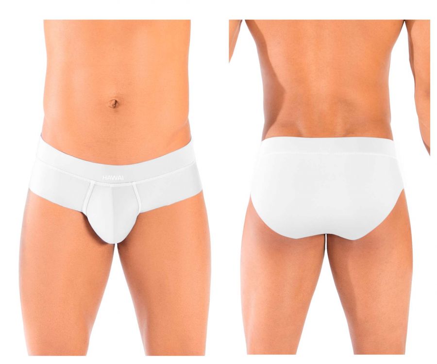 Walking Jack Men's Underwear Solid Briefs White 
